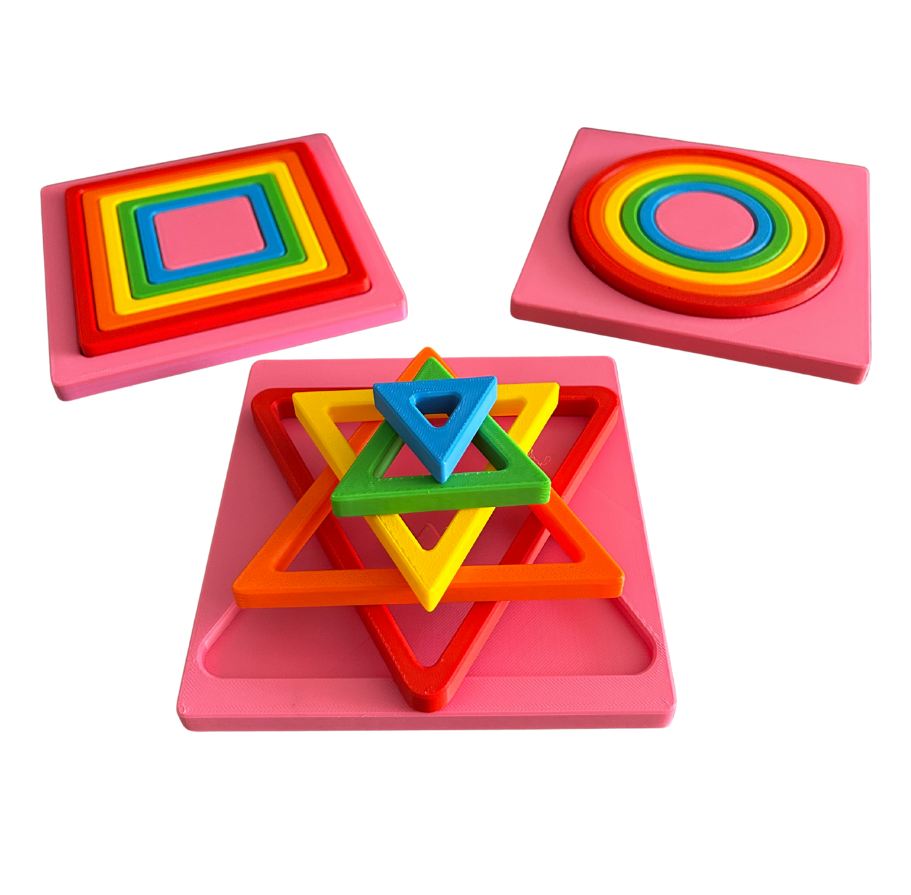 Montessori Geometrik Şekil Eşleştirme Materyali - Eğitici Set
