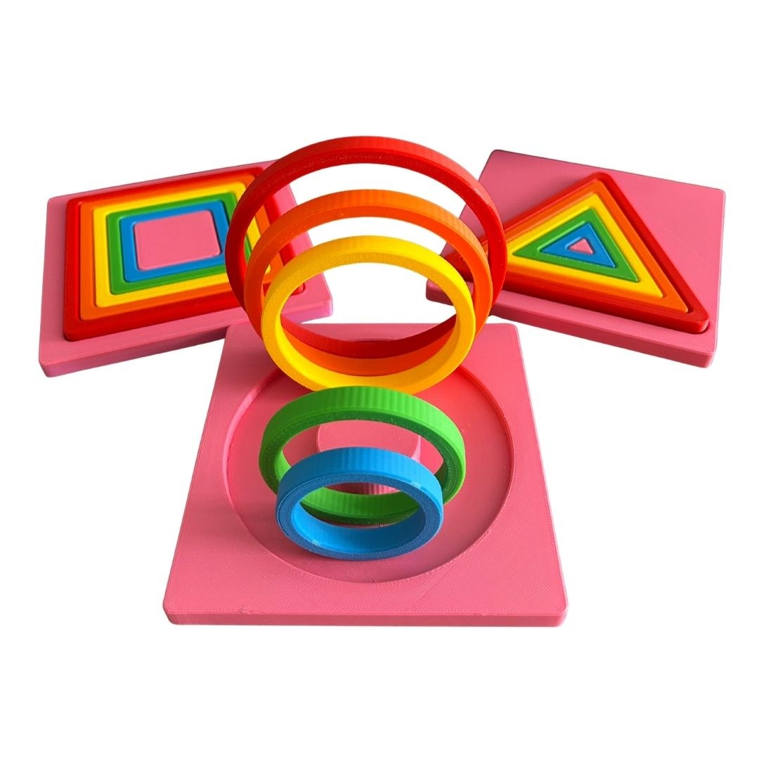 Montessori Geometrik Şekil Eşleştirme Materyali - Eğitici Set