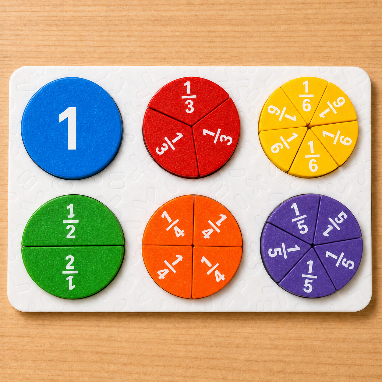Kesirler Eğitici Puzzle – Renkli Matematik Seti