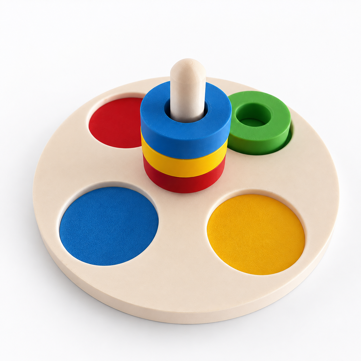 Montessori Renk Eşleştirme Seti – Halkalı Bul-Tak Materyal