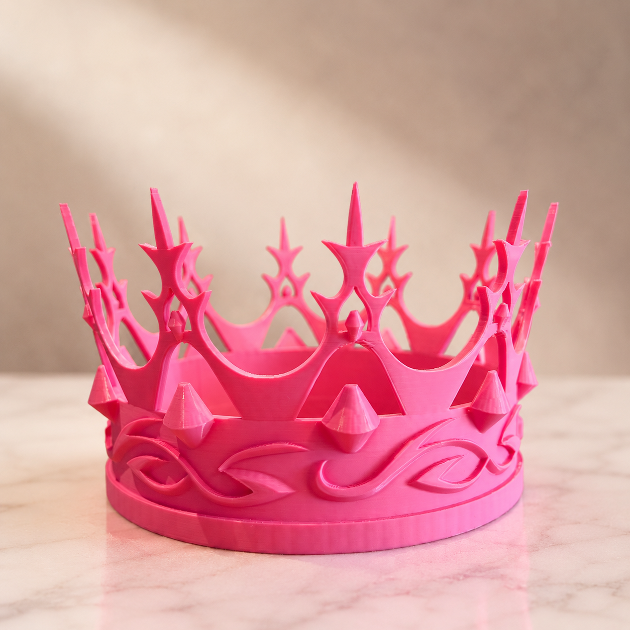 Prenses & Kraliçe Tacı – Pembe 3D Baskı Doğum Günü Tacı