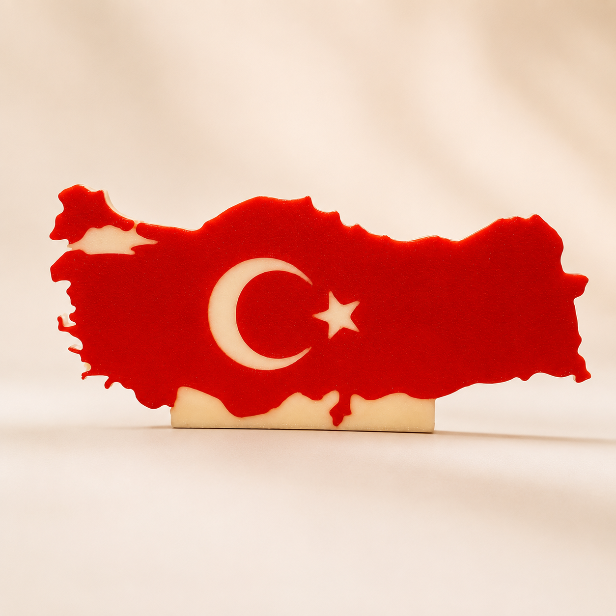 Türkiye Haritası Türk Bayrağı Masaüstü Dekor – 3D Obje