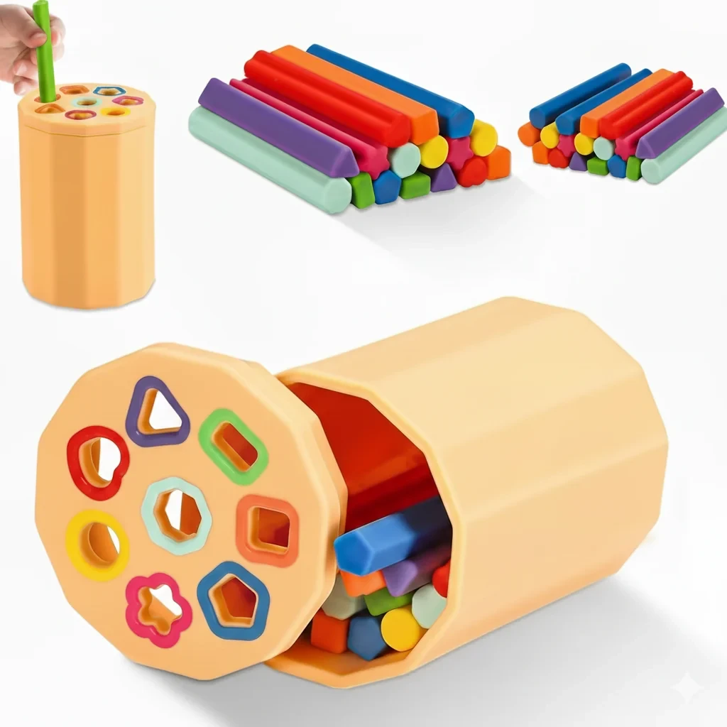 Montessori Şekil ve Renk Eşleştirme – Duyusal Eğitim Seti