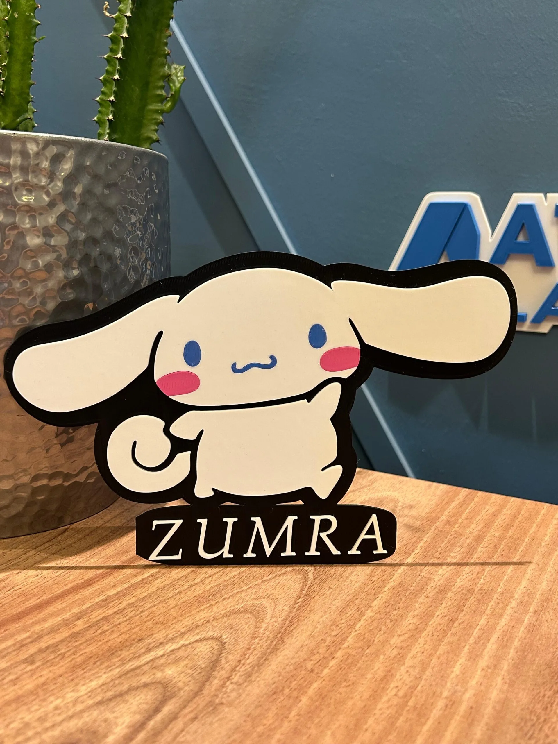 Sevimli Cinnamoroll 3D Tablo – Kişiye Özel İsimli Çocuk Odası Dekoru - Görsel 4