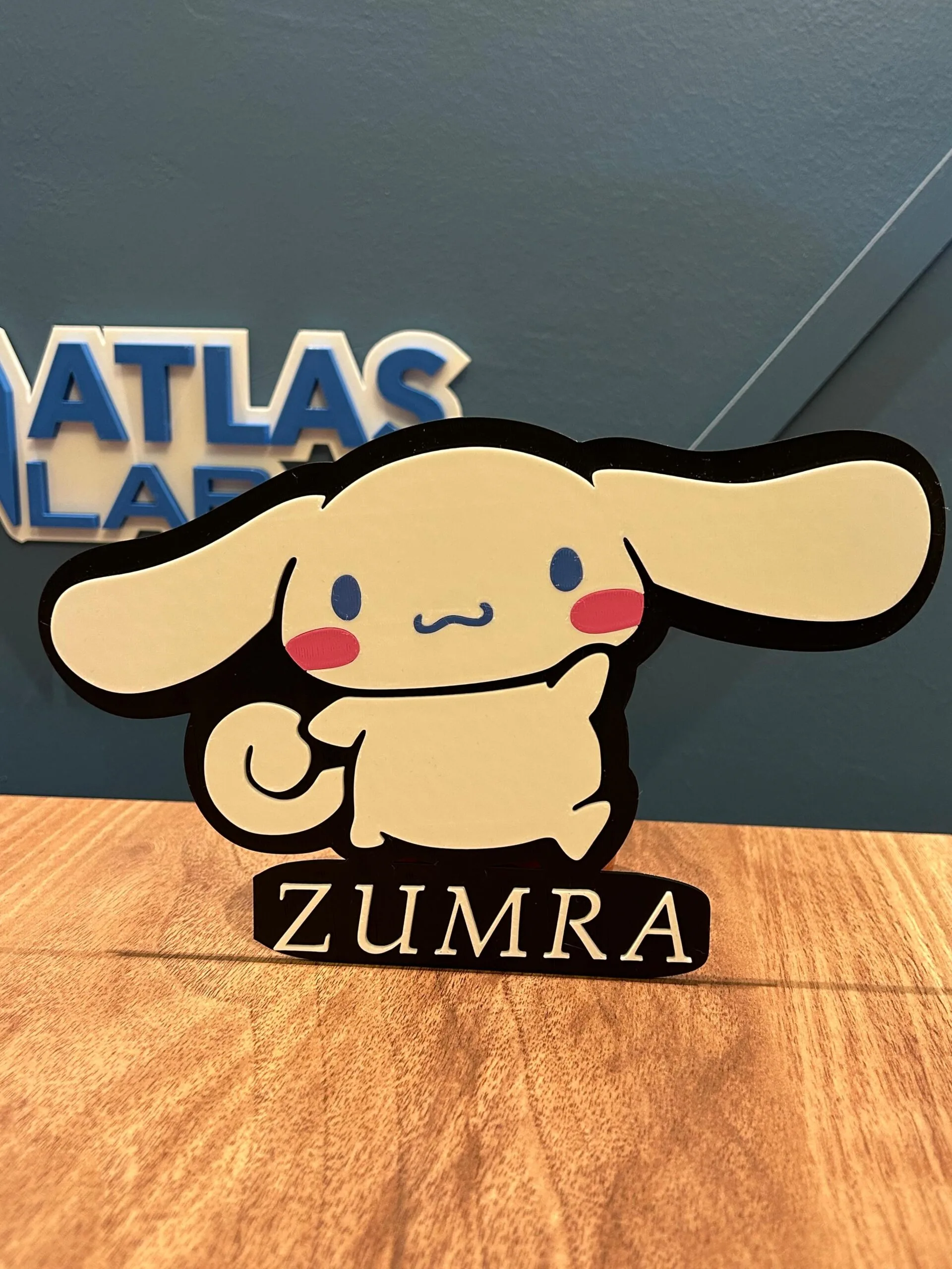 Sevimli Cinnamoroll 3D Tablo – Kişiye Özel İsimli Çocuk Odası Dekoru - Görsel 5