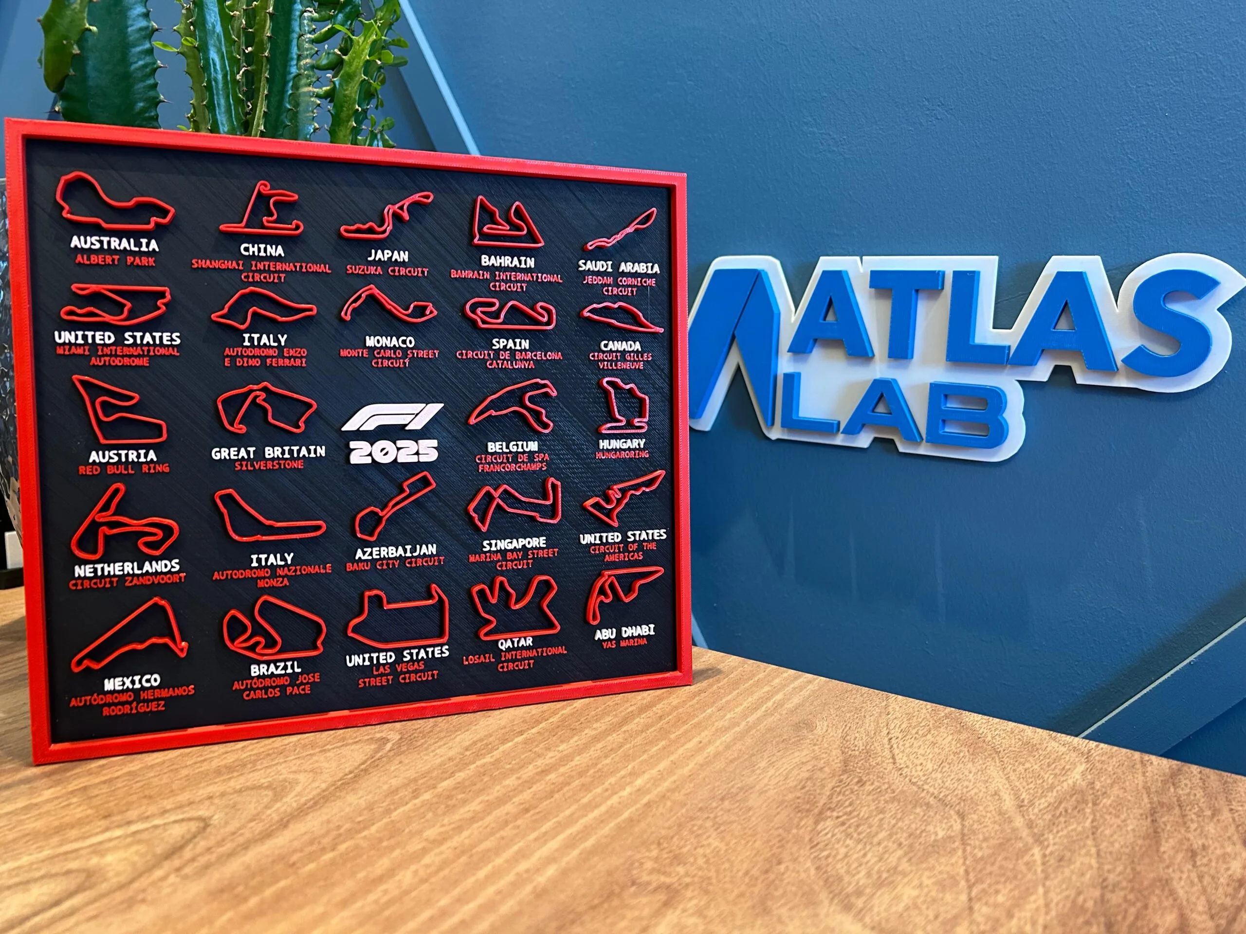 F1 2025 3D Baskı Yarış Takvimi | Duvara Asılabilir Formula 1 Calendar - Görsel 2