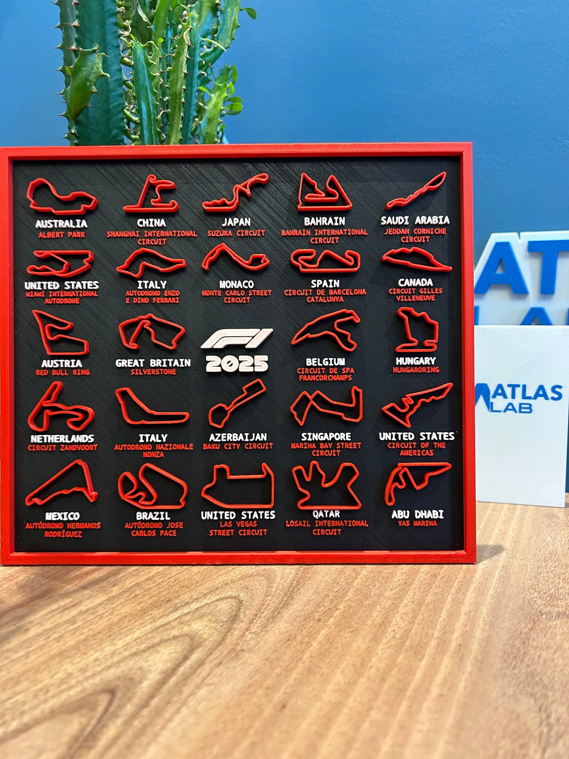 F1 2025 3D Baskı Yarış Takvimi | Duvara Asılabilir Formula 1 Calendar - Görsel 3