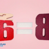 3D baskı Montessori sayı bloklarıyla oluşturulmuş 2+6=8 toplama işlemi örneği, renkli PLA malzeme.
