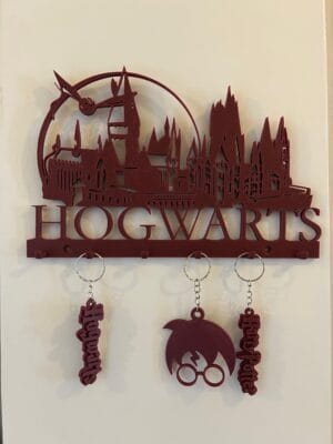 Harry Potter Hogwarts Anahtarlık Askısı + 3 Anahtarlık – 3D Baskı