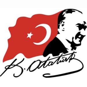 Atatürk Portresi Türk Bayrağı Türkiye Masaüstü Dekor – Atatürk İmzalı Şık Hatıra & Ofis Süsü - Hediyelik - 3D Baskı