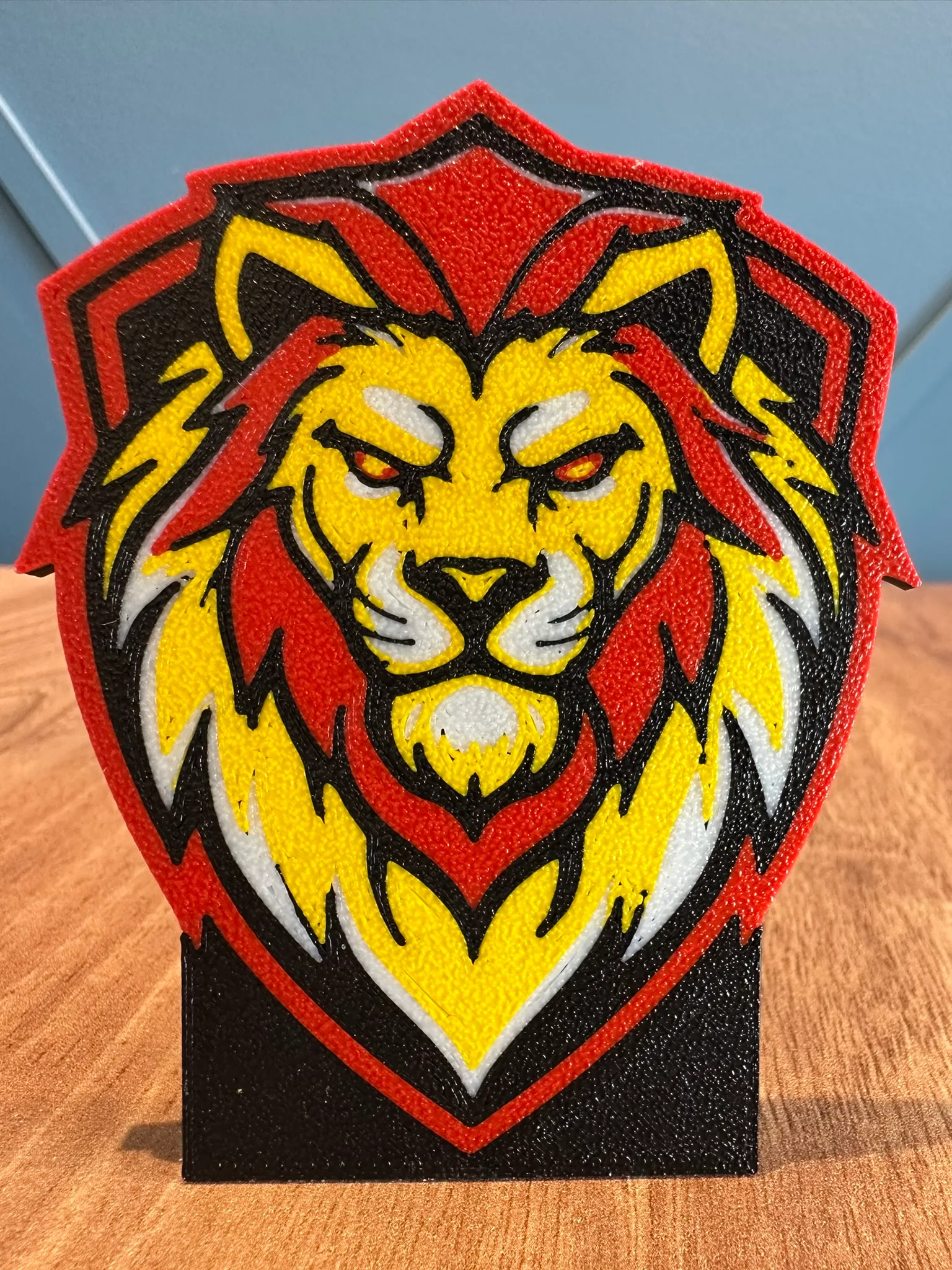 Sarı Kırmızı Aslan 3d Baskı Logo Masaüstü Dekoratif Taraftar Standı Hediyelik Ürün - Görsel 4