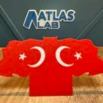 Türk Bayrağı Türkiye Masaüstü Dekoru - Özel Tasarım | Anlamlı Hediye Seçeneği - 3D Baskı