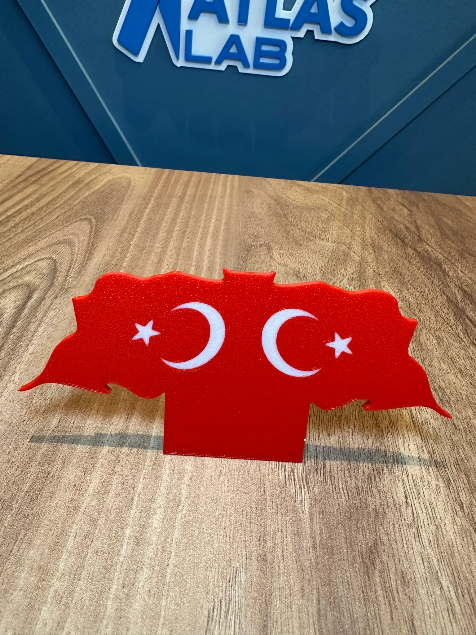 Türk Bayrağı Türkiye Masaüstü Dekoru - Özel Tasarım | Anlamlı Hediye Seçeneği - 3D Baskı - Görsel 3