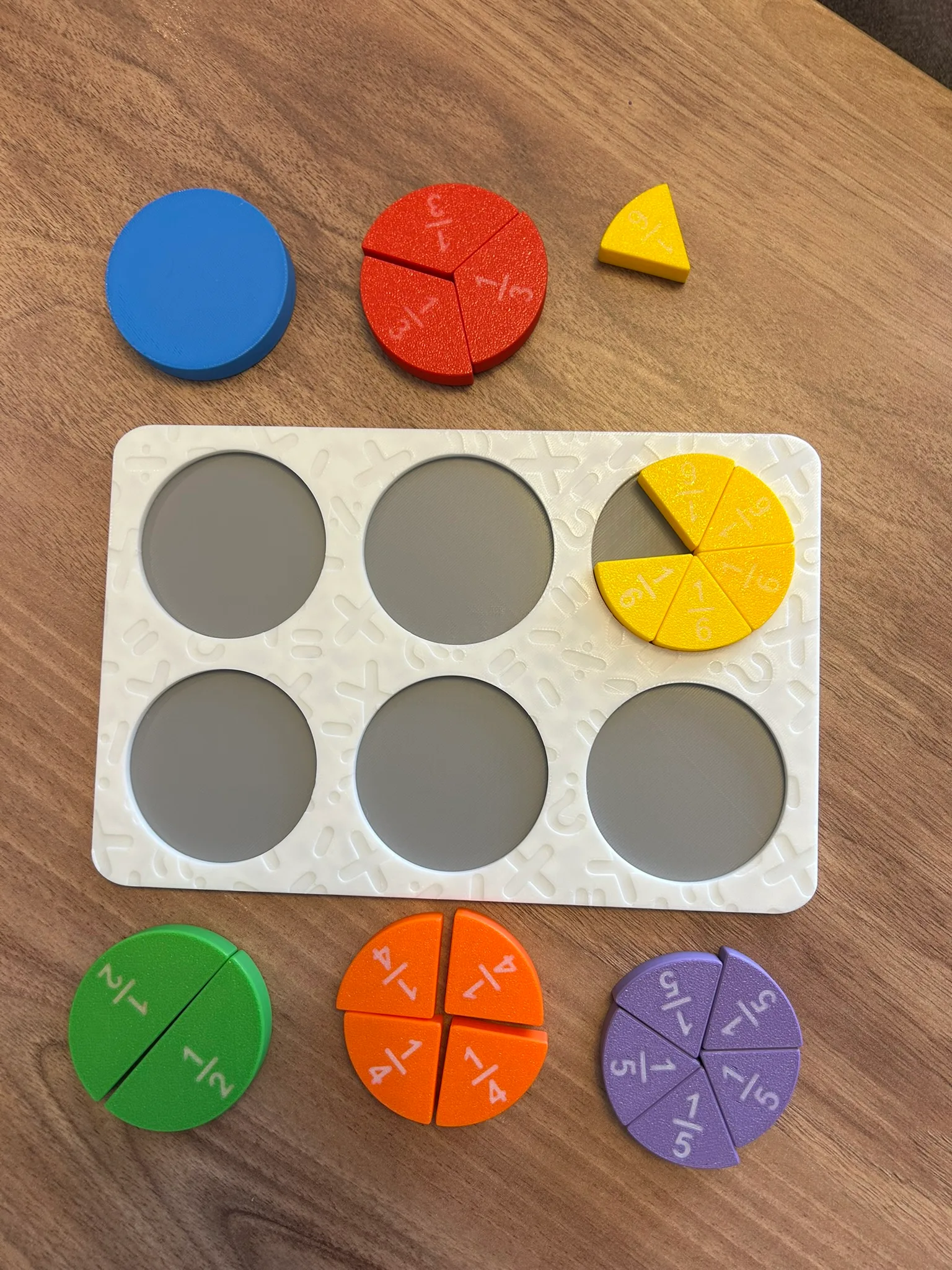 montessori kesirler eğitici puzzle