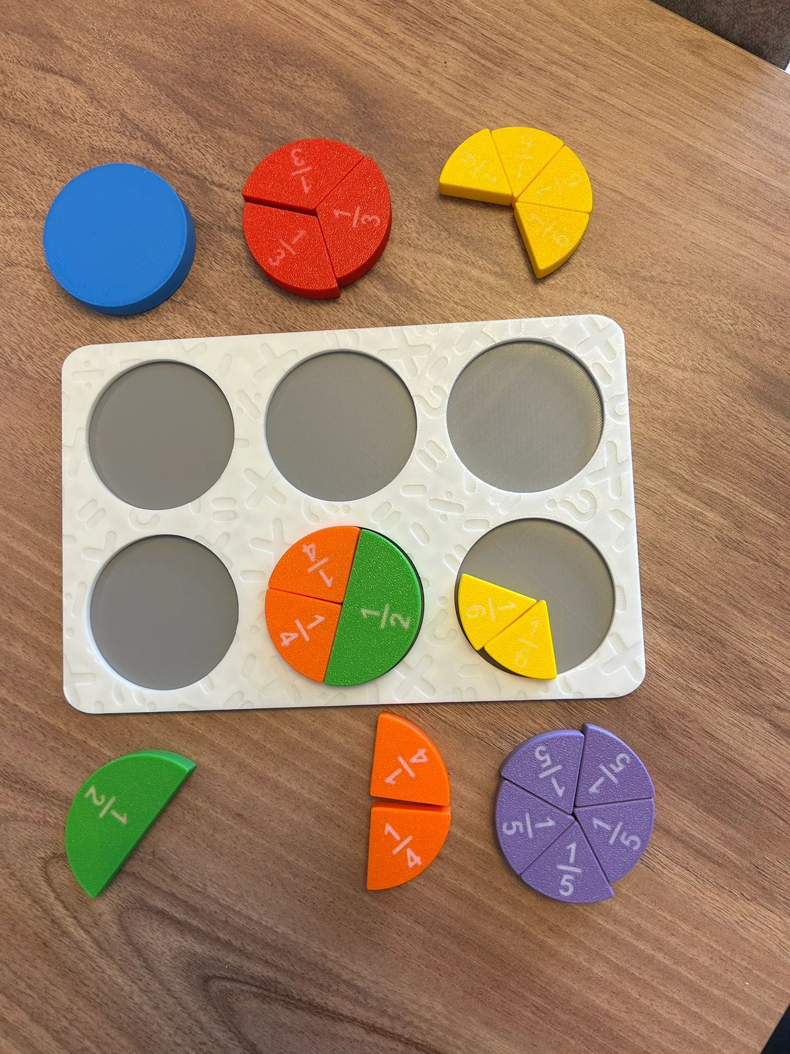 montessori kesirler eğitici puzzle