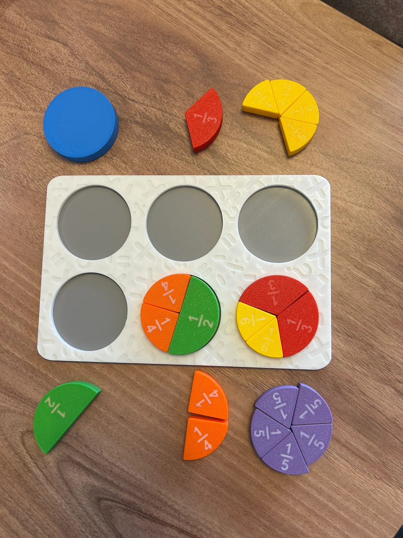 montessori kesirler eğitici puzzle