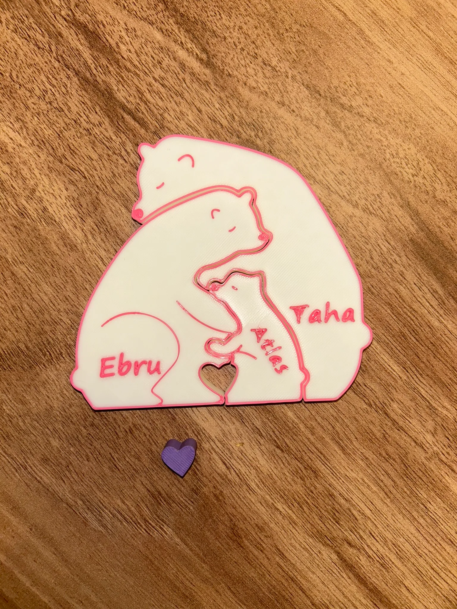 Kişiye Özel Ayıcık Aile Figürü – Anne, Baba, Bebek İsimli 3D Aile Süslemesi | Anneler Günü Hediyesi - Görsel 7