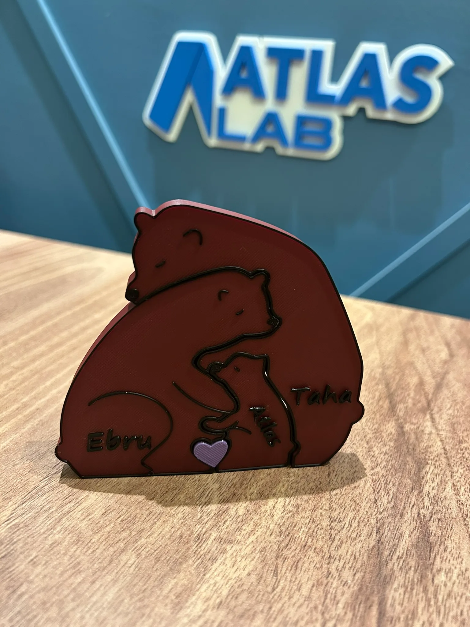 Kişiye Özel Ayıcık Aile Figürü – Anne, Baba, Bebek İsimli 3D Aile Süslemesi | Anneler Günü Hediyesi - Görsel 9