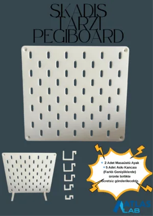 SKADIS Tarzı Pegboard - Modüler Delikli Organizasyon Panosu 22x24 Cm