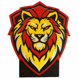 Sarı Kırmızı Aslan 3d Baskı Logo Masaüstü Dekoratif Taraftar Standı Hediyelik Ürün