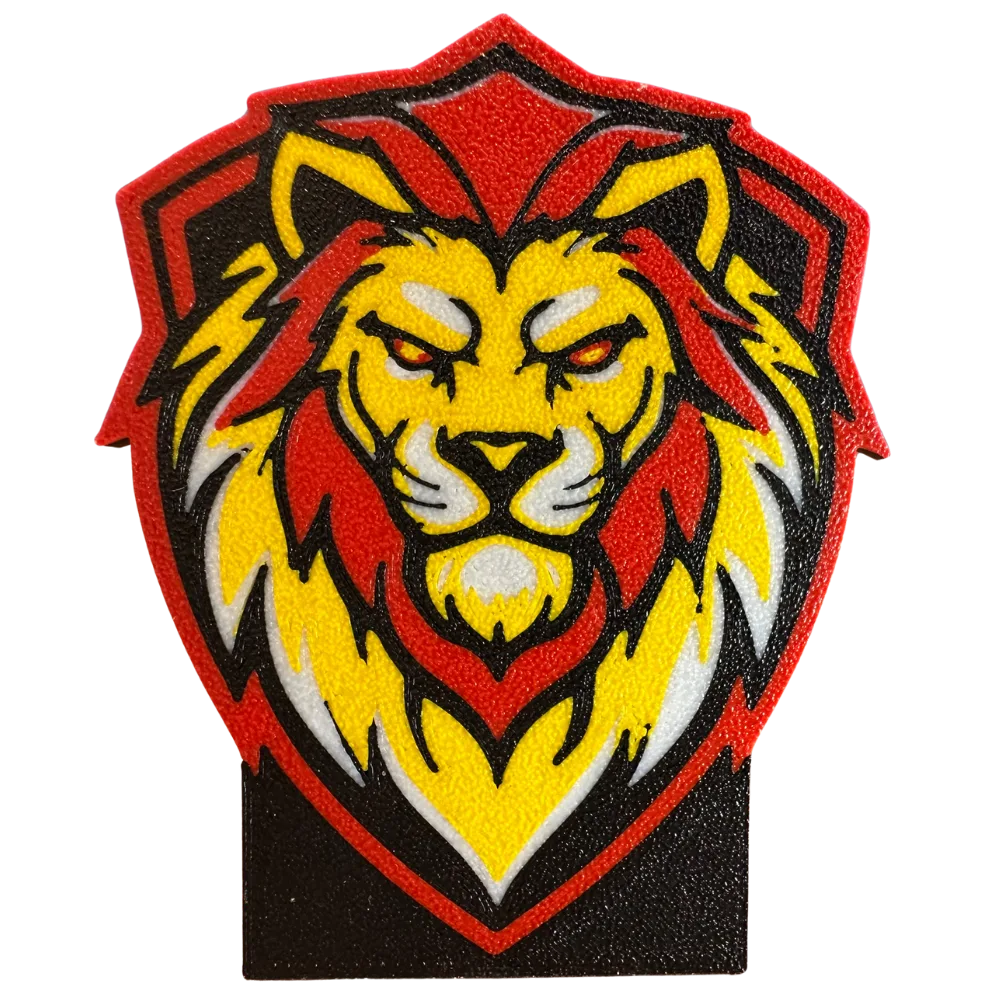 Sarı Kırmızı Aslan 3d Baskı Logo Masaüstü Dekoratif Taraftar Standı Hediyelik Ürün