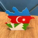 Azerbaycan Haritası Masaüstü Dekor – Bayrak Temalı Tasarım – Anlamlı Hediyelik Obje - 3D Baskı