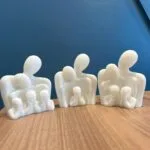 Aile Figürü – Babalar Günü Hediyelik Dekoratif Obje – 1, 2 veya 3 Çocuk Opsiyon - 3D Baskı