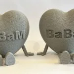 Babam Yazılı Ayaklı Kalp Figürü - Babalar Günü Hediyelik Obje –Sallanan Ayaklı kalp 3D Baskı