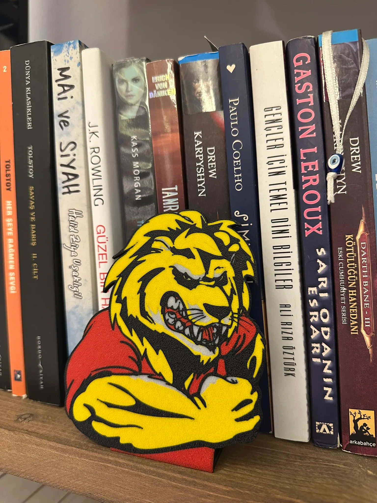 Sarı Kırmızı Aslan Figürü - 3D Baskı Dekoratif Obje - Taraftar Hediyesi - Şampiyonluk - Görsel 2