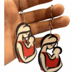 Anne Bebek Anahtarlık - Anneler Günü Hediyesi - 2'li 3D Baskı - Modern Annelik Figürü - Anlamlı Hediyelik