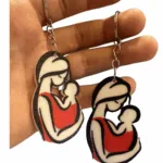 Anne Bebek Anahtarlık - Anneler Günü Hediyesi - 2'li 3D Baskı - Modern Annelik Figürü - Anlamlı Hediyelik
