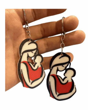 Anne Bebek Anahtarlık - Anneler Günü Hediyesi - 2'li 3D Baskı - Modern Annelik Figürü - Anlamlı Hediyelik