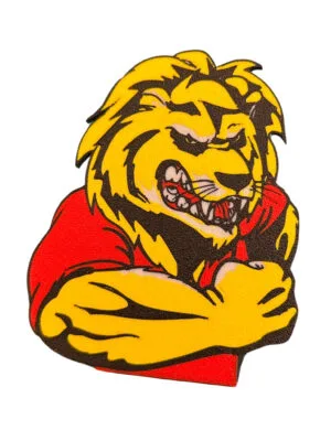 Sarı Kırmızı Aslan Figürü - 3D Baskı Dekoratif Obje - Taraftar Hediyesi - Şampiyonluk