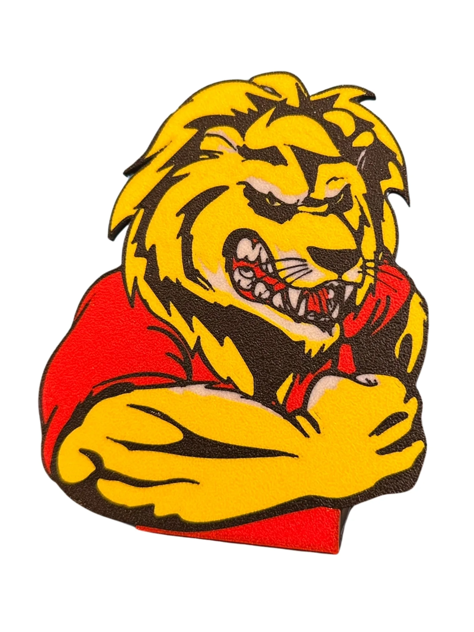 Sarı Kırmızı Aslan Figürü - 3D Baskı Dekoratif Obje - Taraftar Hediyesi - Şampiyonluk