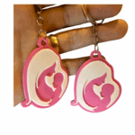 Anne Bebek Anahtarlık - Anneler Günü Hediyesi - 2'li 3D Baskı Anahtarlık - Zarif Pembe Tasarım - Duygusal Hediyelik