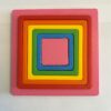 Renkli karelerden oluşan Montessori geometrik şekil bulmaca seti, çocuklar için eğitici 3D baskı puzzle eğitici oyuncak.