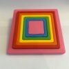 Montessori eğitici renkli kare puzzle seti, yukarıdan görünüm